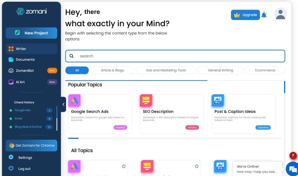 Zomani interface